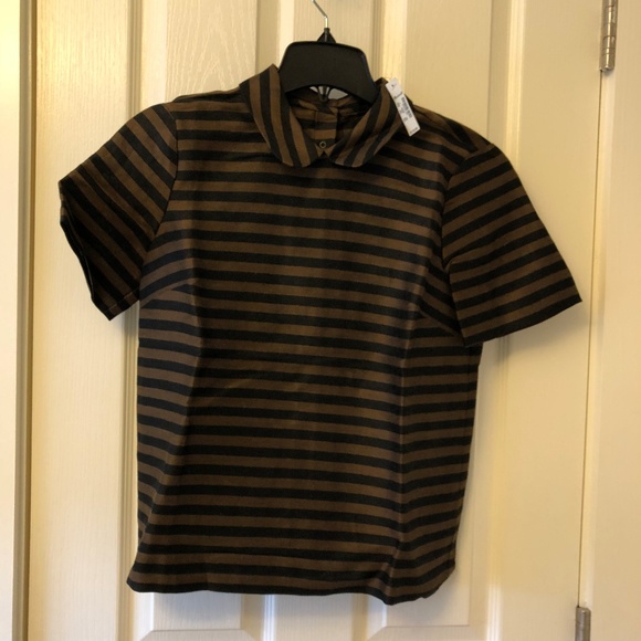 Madewell Tops - Madewell gold and black stripes top size Small
